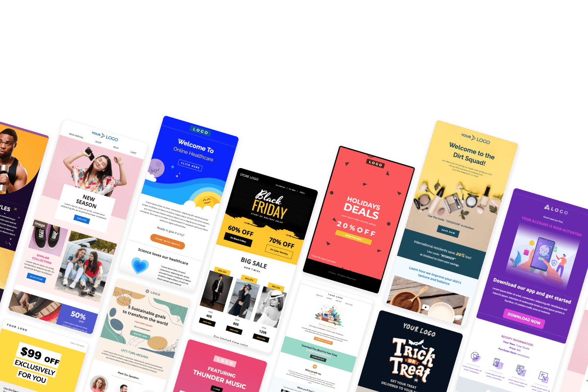 Gallery of ready-made Messaro email templates