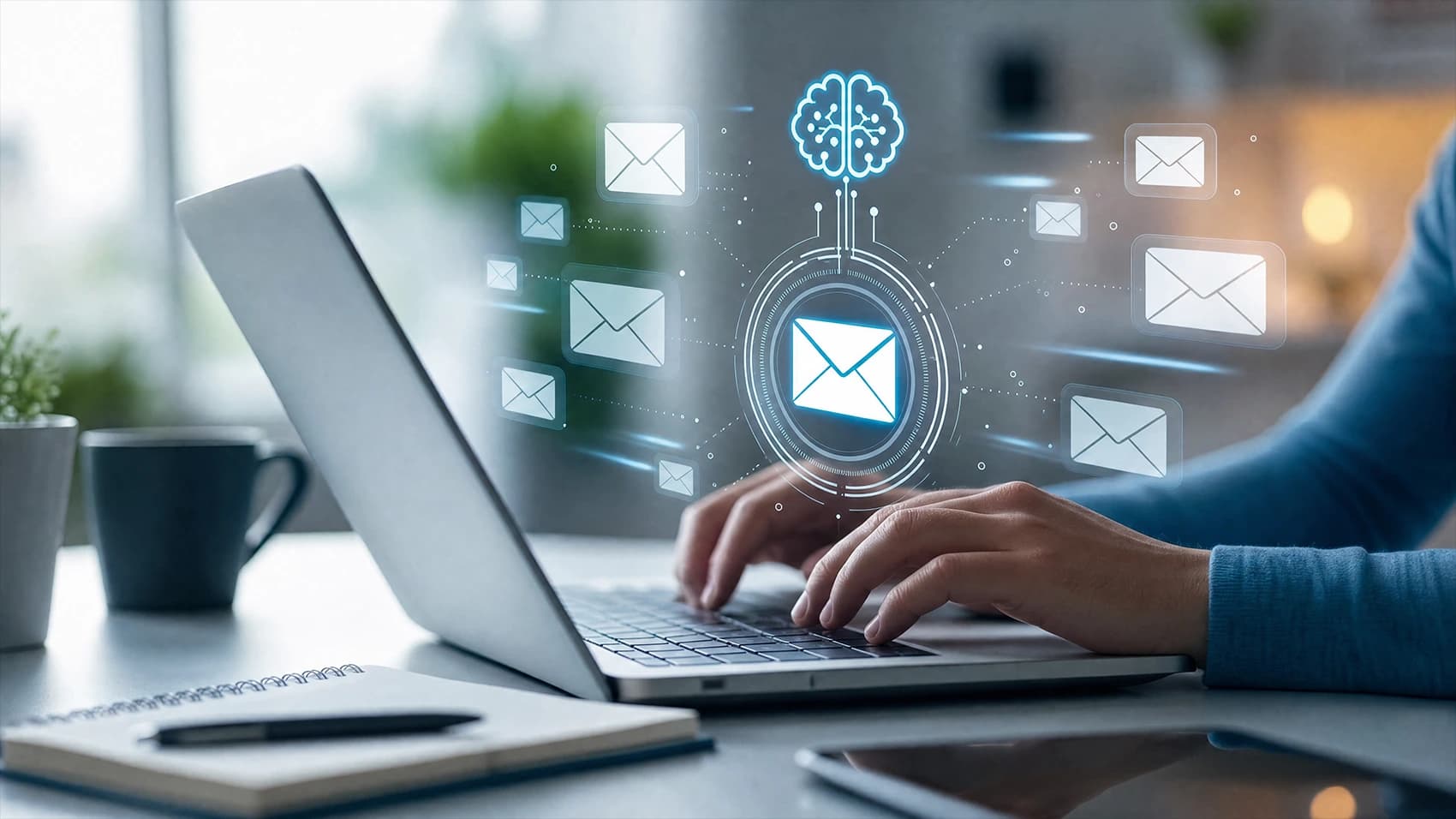 Illustration of large language models generating personalized email marketing campaigns