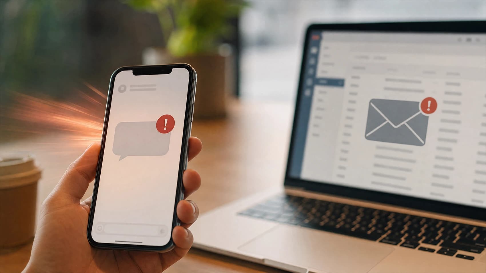 Illustration comparing SMS and email for urgent, time-sensitive promotions